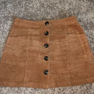 corduroy button up skirt
